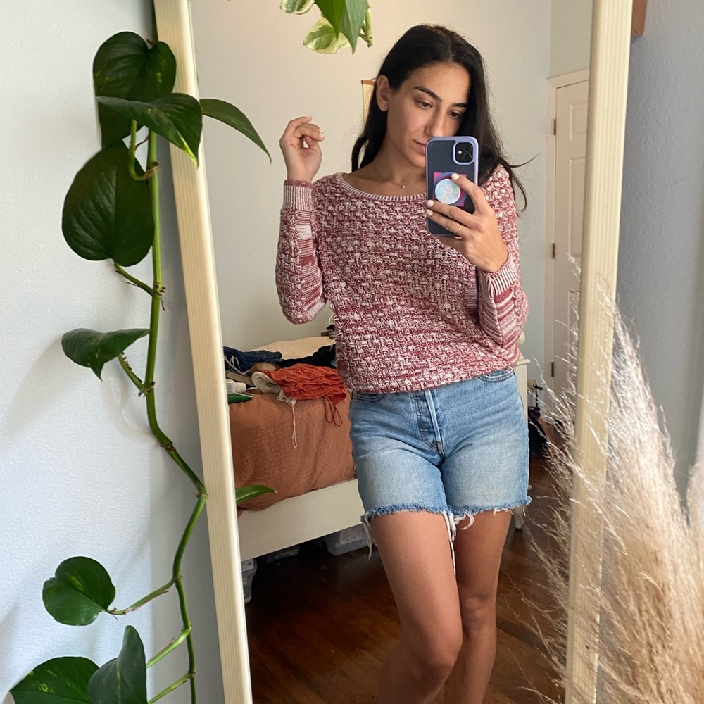 Melrose and Market Pink Knit Sweatshirt